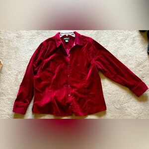 Eddie Bauer red velvet button down